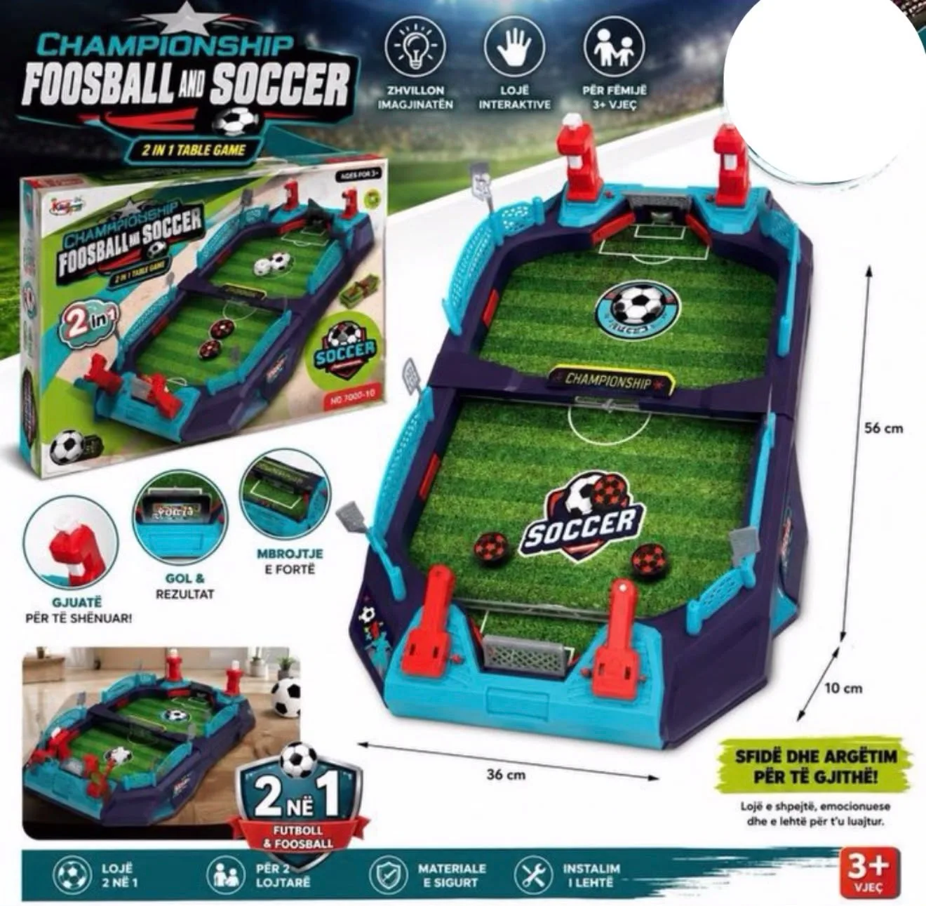 Lojë Tavoline 2 në 1 – Futboll & Foosball për Fëmijë